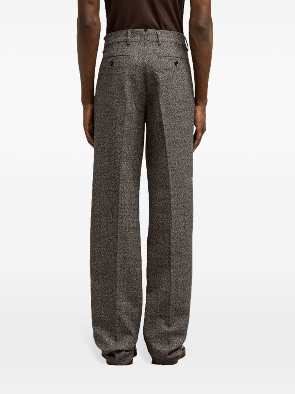 AMI PARIS Sophisticated Straight Fit Wool-Cotton Trousers