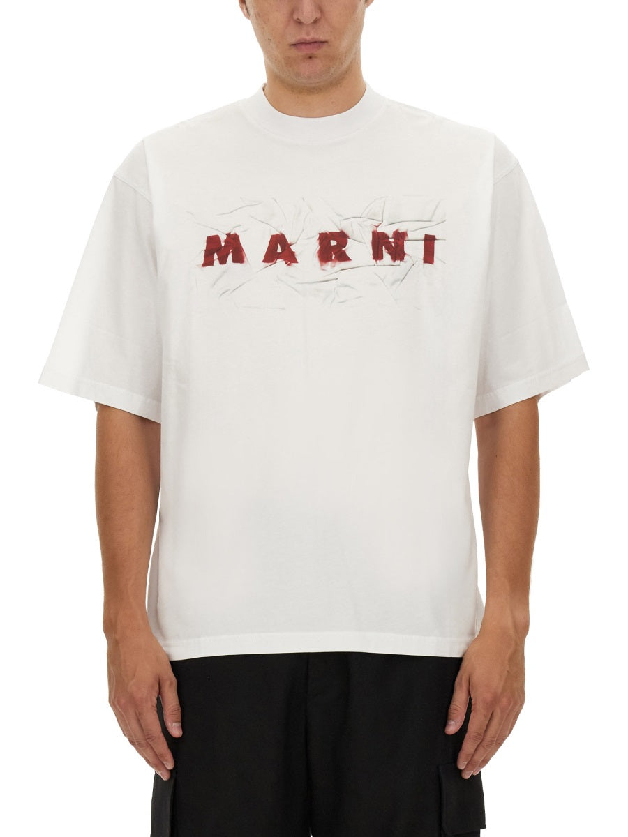 MARNI Oversized Logo Tee - Size 50