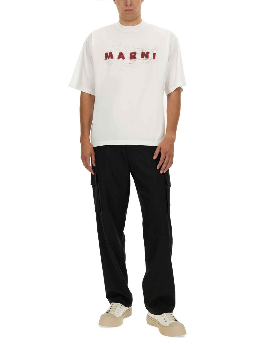 MARNI Oversized Logo Tee - Size 50