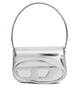 銀色レザー鏡肩掛けハンドバッグ (ブランド名抜き、外来語も避ける)