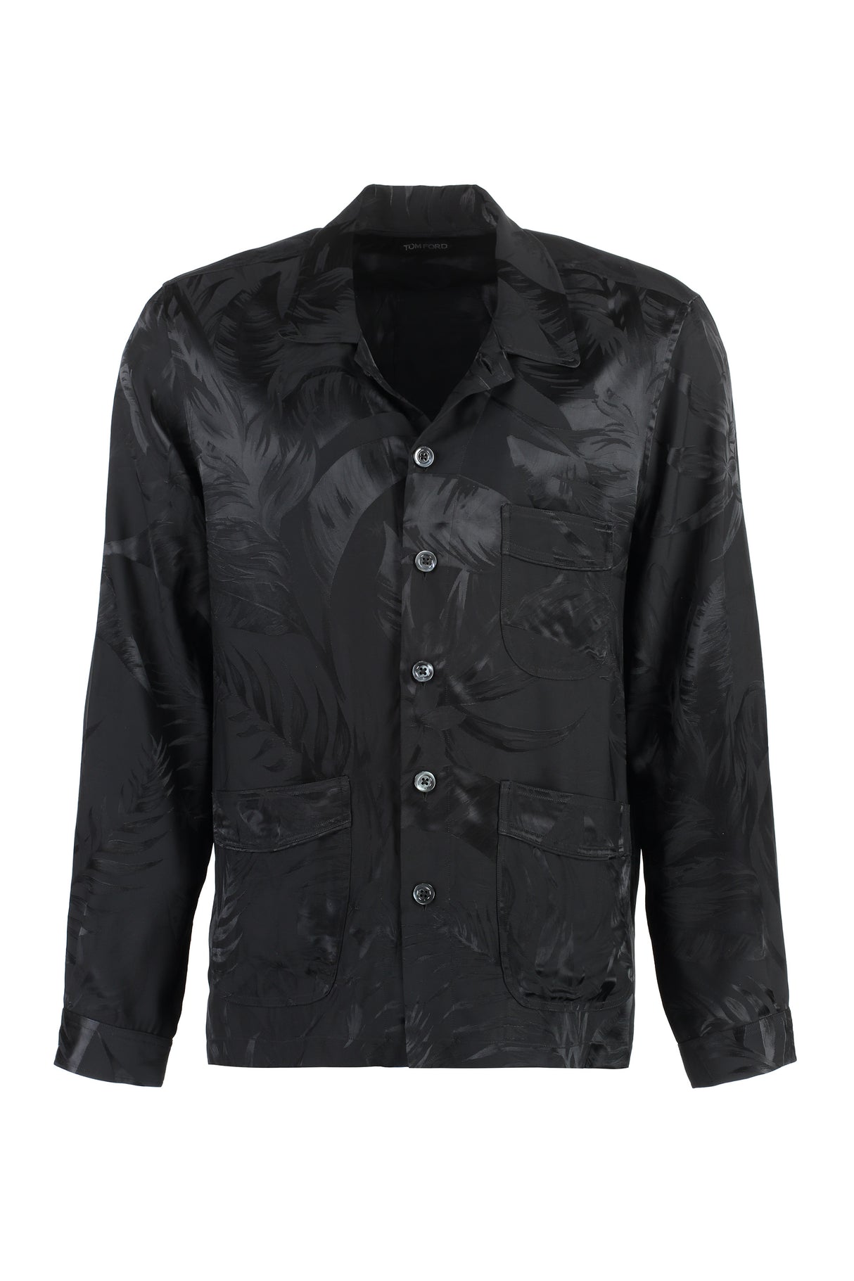 TOM FORD Men's Printed Viscose Shirt - Black