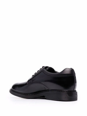 HOGAN Men's Black Leather Derby Dress Shoes with Rubber Sole