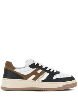 HOGAN 100% Leather Sneakers with Logo Patches for Men