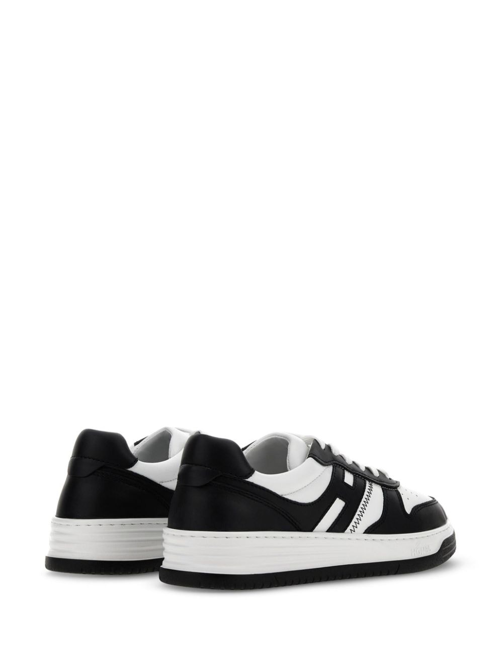 HOGAN Mono-Panel Leather Sneakers - White & Black