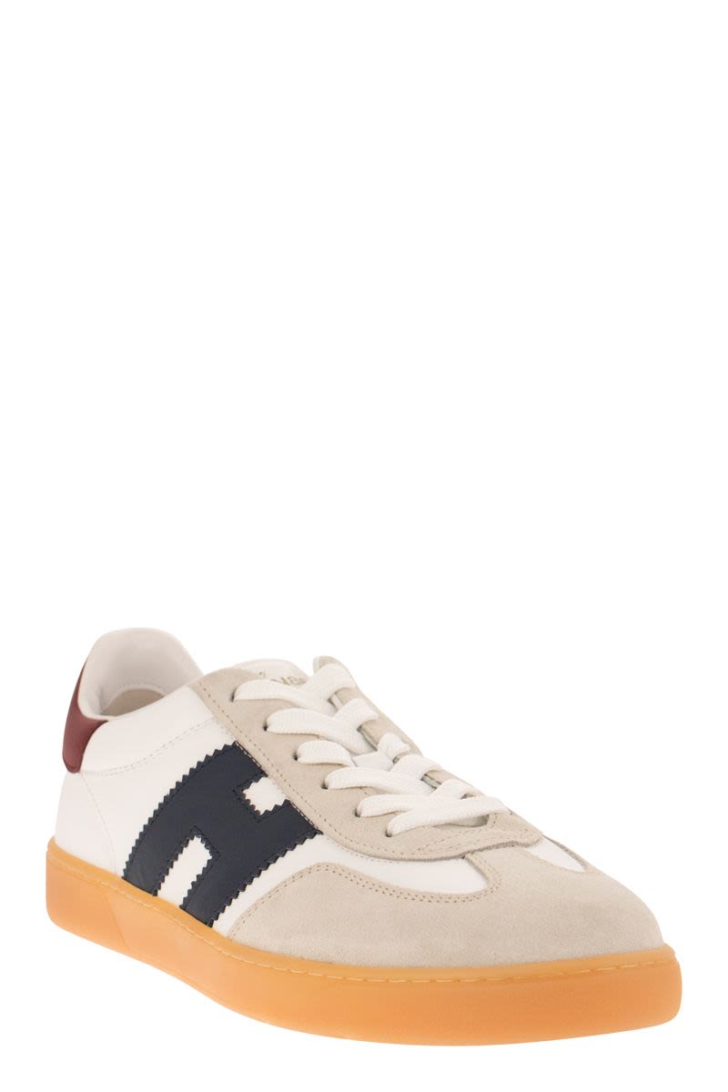 HOGAN Men's White Leather Low-top Sneakers with Unique Details