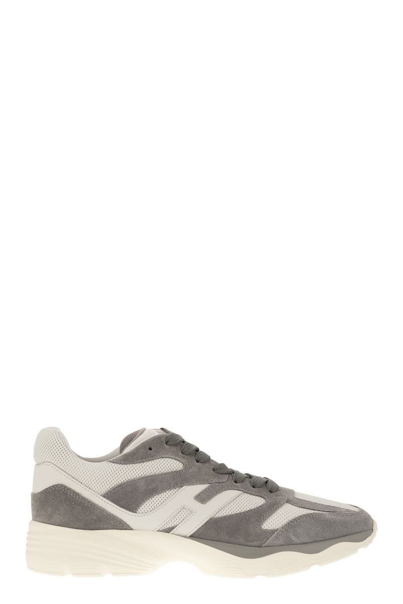 HOGAN Contemporary Grey Trainers for Men with Two-Tone Sole