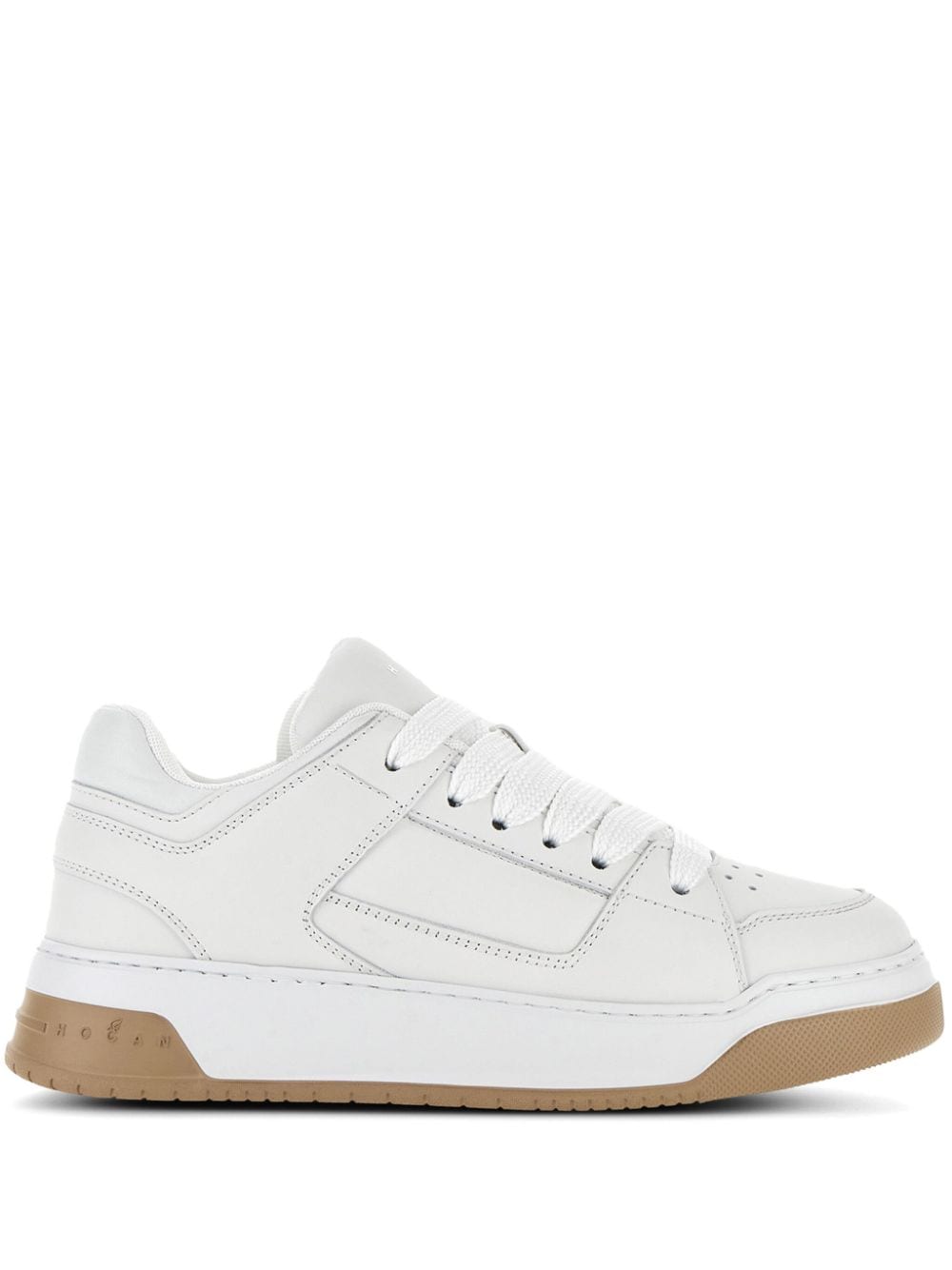 HOGAN Men's Premium Leather Sneakers with Logo Accents