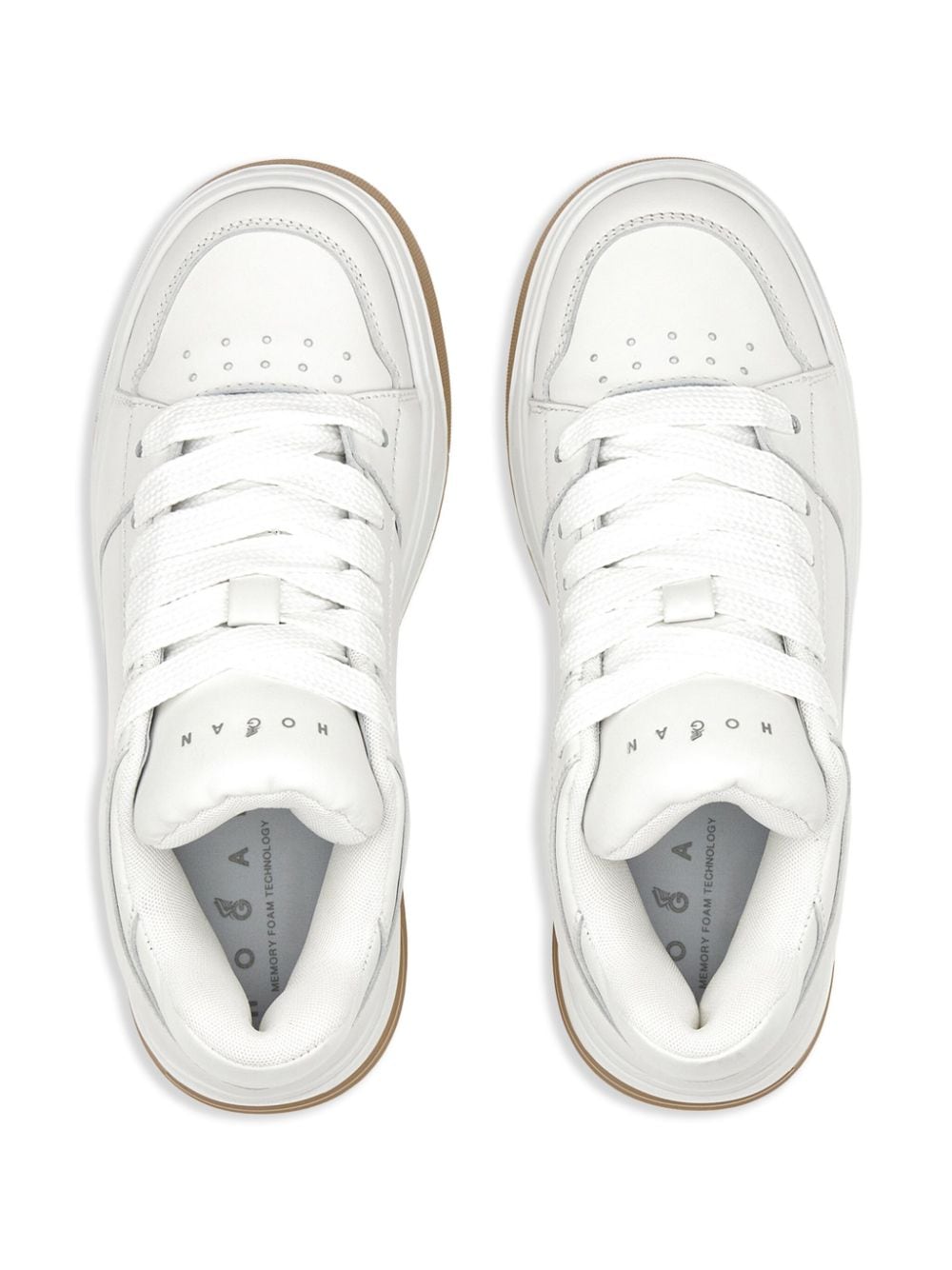 HOGAN Men's Premium Leather Sneakers with Logo Accents