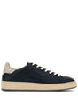 HOGAN Men's Elegant Leather Sneakers - Navy Blue with Suede Accents