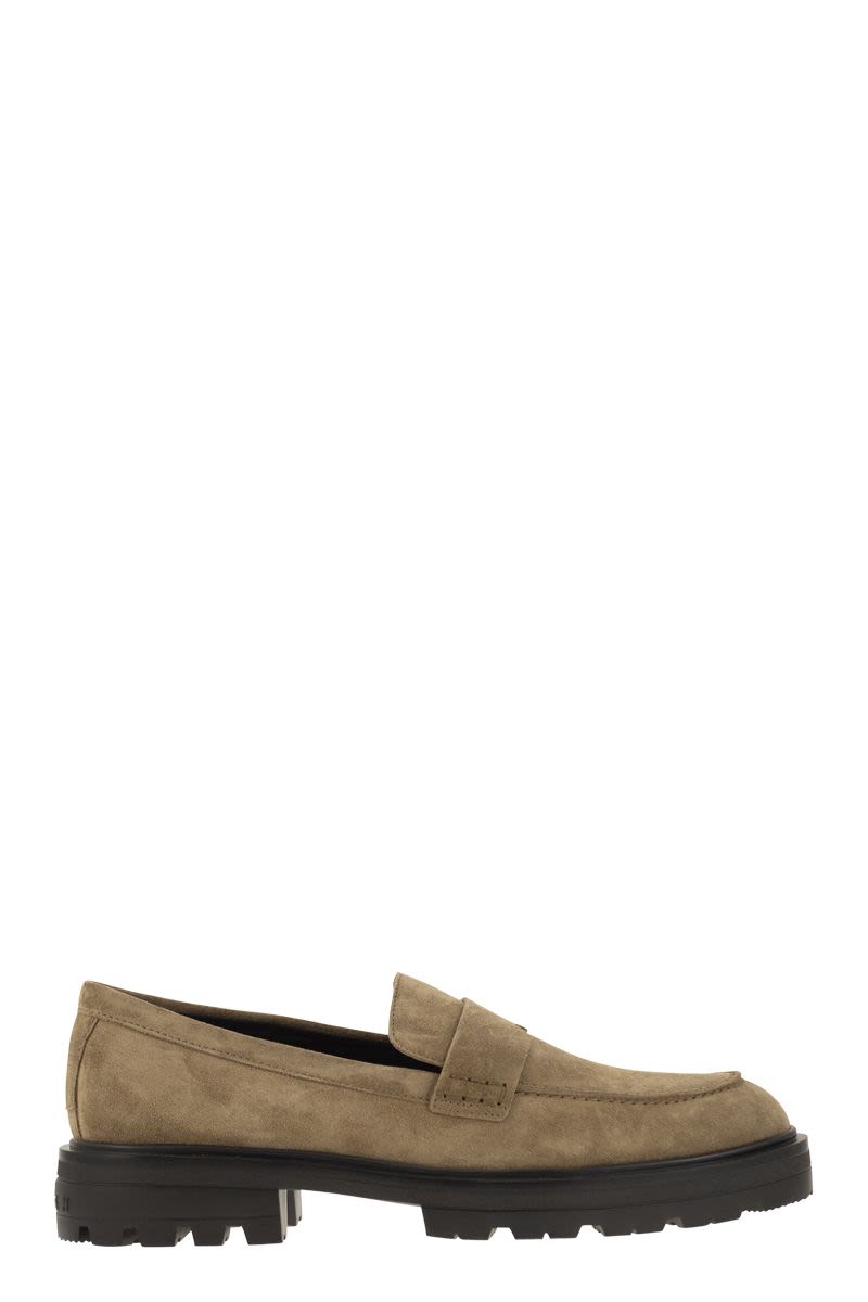 HOGAN Men's Suede Moccasin with Extralight Sole