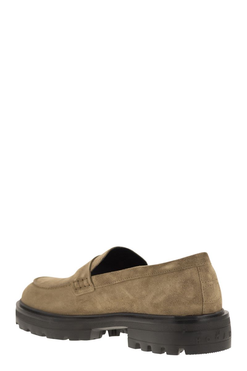 HOGAN Men's Suede Moccasin with Extralight Sole