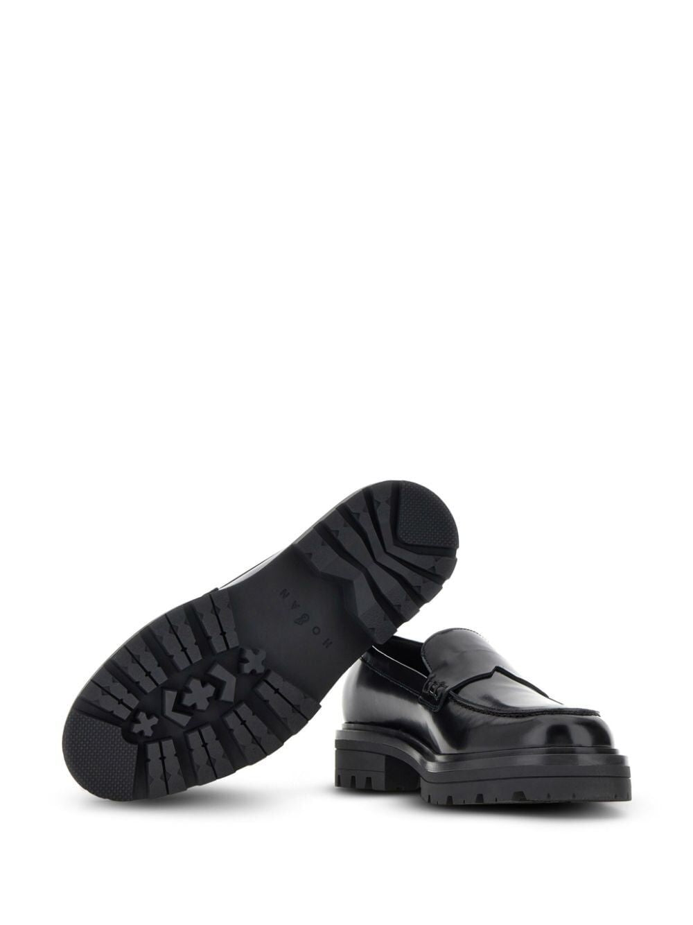 HOGAN Elegant Black Leather Moccasins