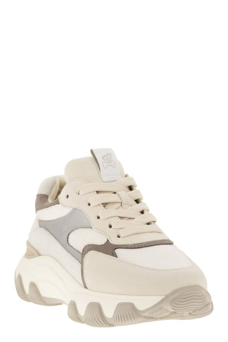 HOGAN Urban Luxe Leather and Fabric Sneakers with Memory Foam Comfort