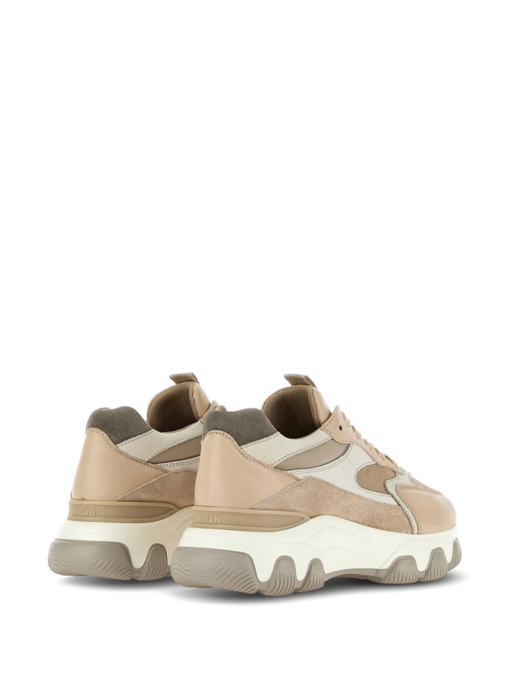 HOGAN HyperActive Leather Sneakers in Beige and Brown