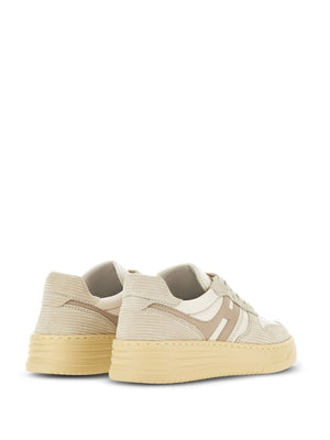 HOGAN Elegant Sand Beige Leather Sneakers