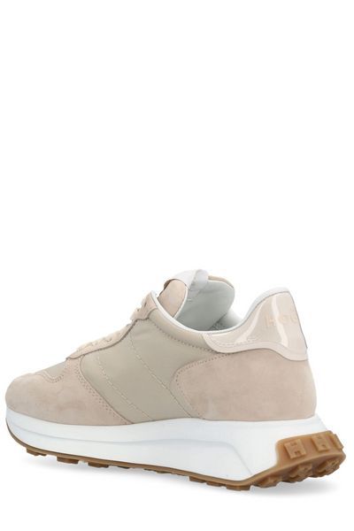 HOGAN Beige Suede Sneaker with Side H Detail, 2-Inch Heel