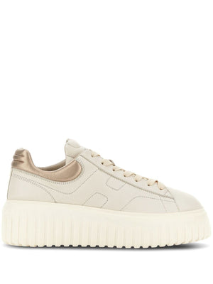 HOGAN Golden Stride Leather Sneakers