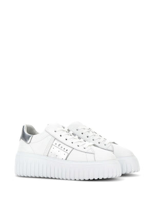 HOGAN Classic White Striped Lace-Up Leather Sneakers