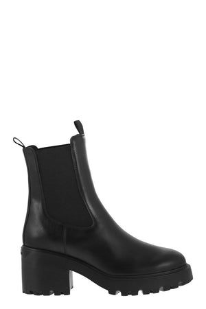 HOGAN Leather Chelsea Boot with Lugged Sole - FW24