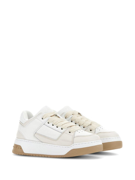 HOGAN Chic White & Beige Leather Sneakers
