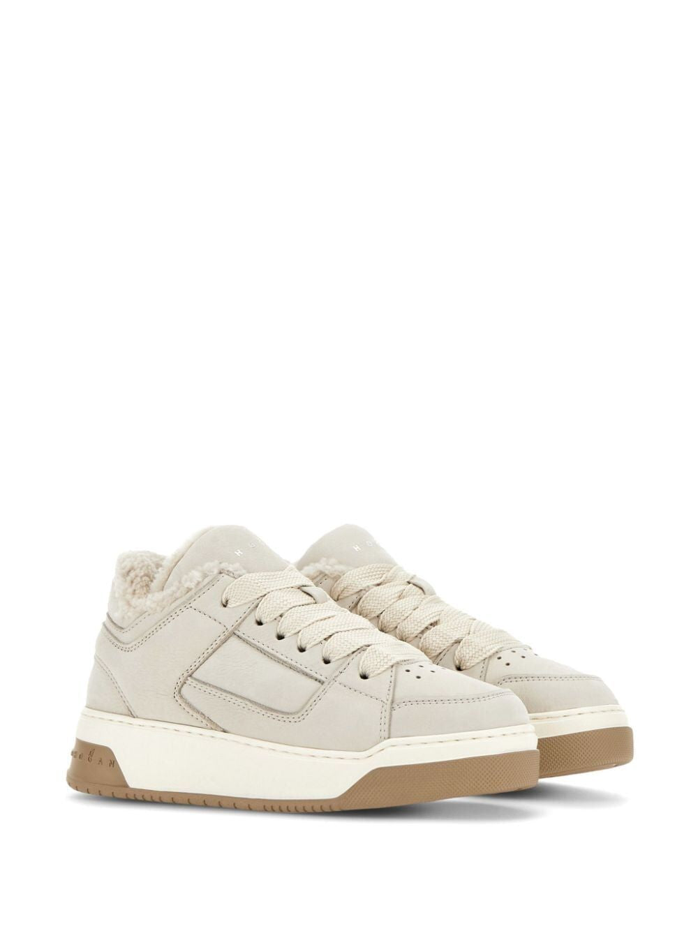 HOGAN Faux Shearling Leather Sneaker for Women - Fall 2024