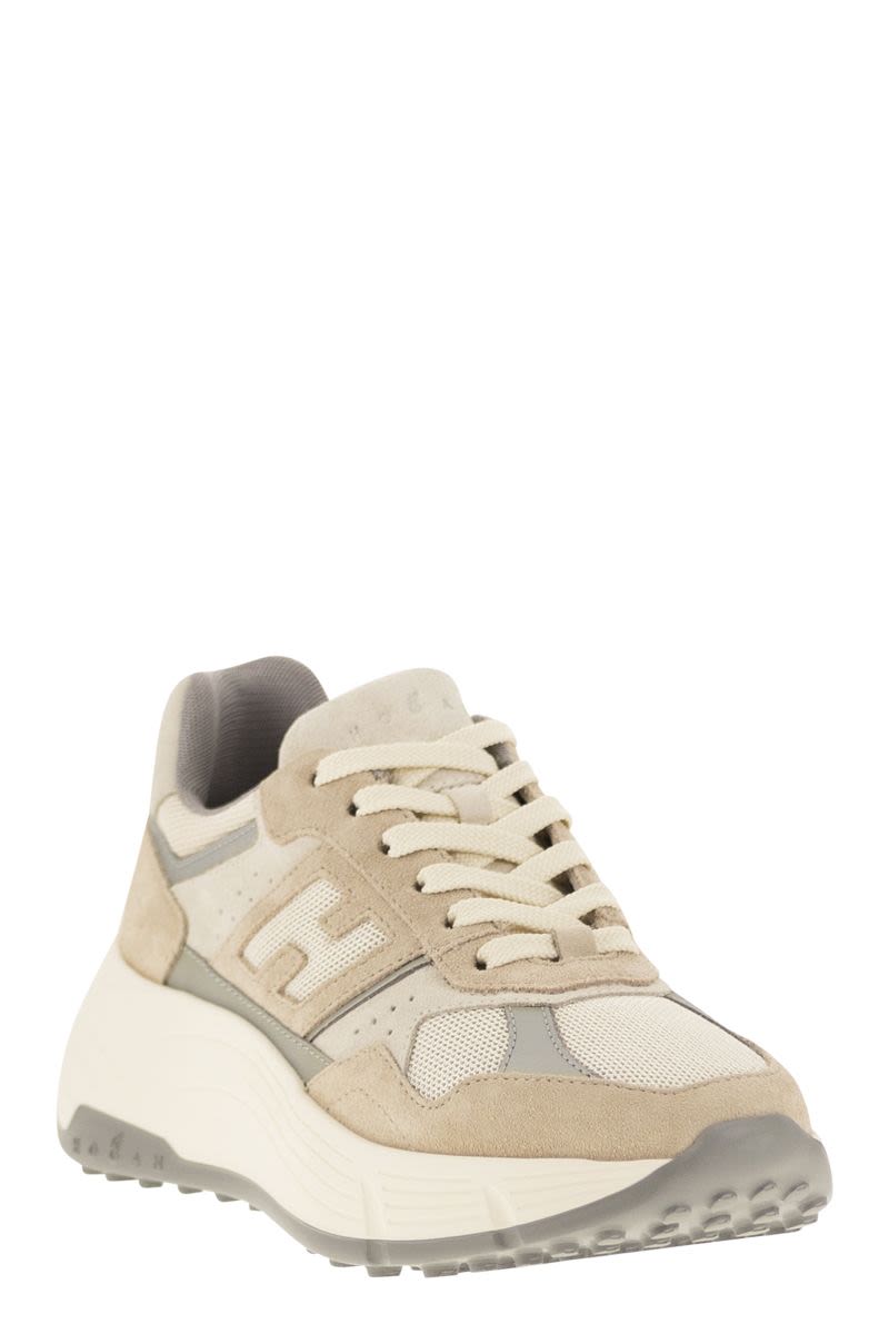 HOGAN Elevated Suede and Fabric Trainers - Total Height 6.5 cm