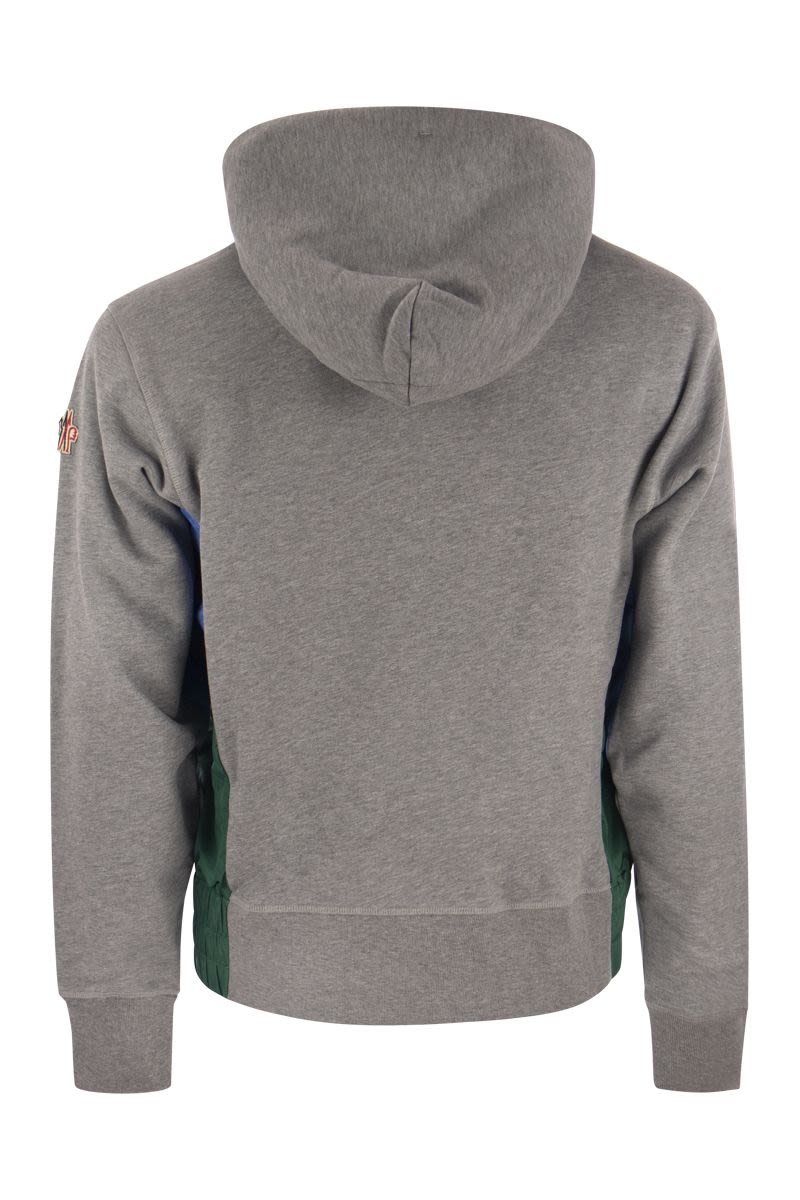 MONCLER GRENOBLE Grey Logo-Printed Hoodie for Men - FW23 Collection