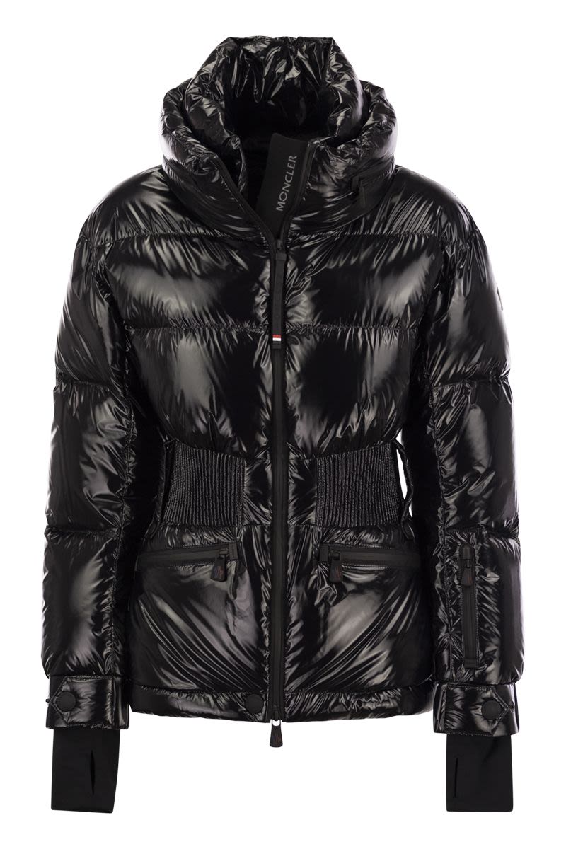 Black Down Jacket with Removable Hood and Visor - FW23