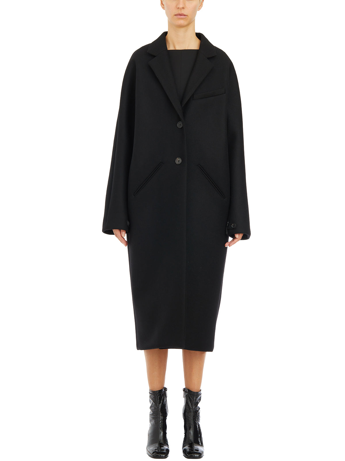 COURREGÈS Elegant Long Wool Cocoon Jacket