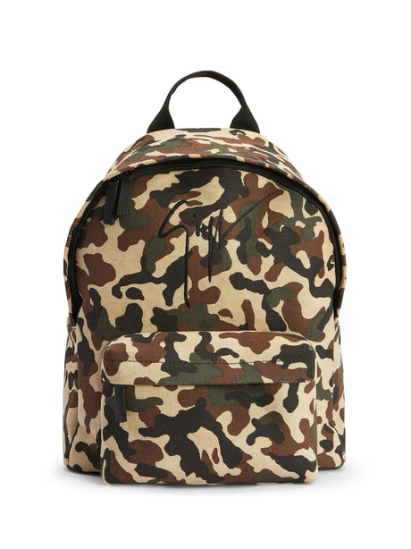 GIUSEPPE ZANOTTI Mini Camouflage Logo Backpack - 26x13x9 cm