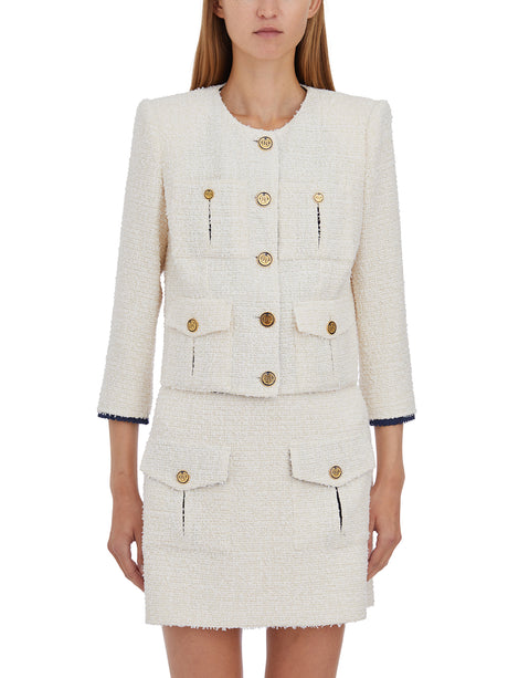 ELISABETTA FRANCHI Chic Mini Tweed Jacket - Women's Size 40