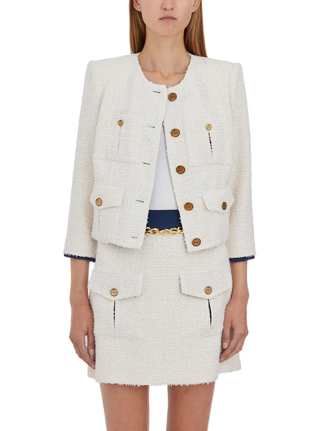 ELISABETTA FRANCHI Chic Mini Tweed Jacket - Women's Size 40