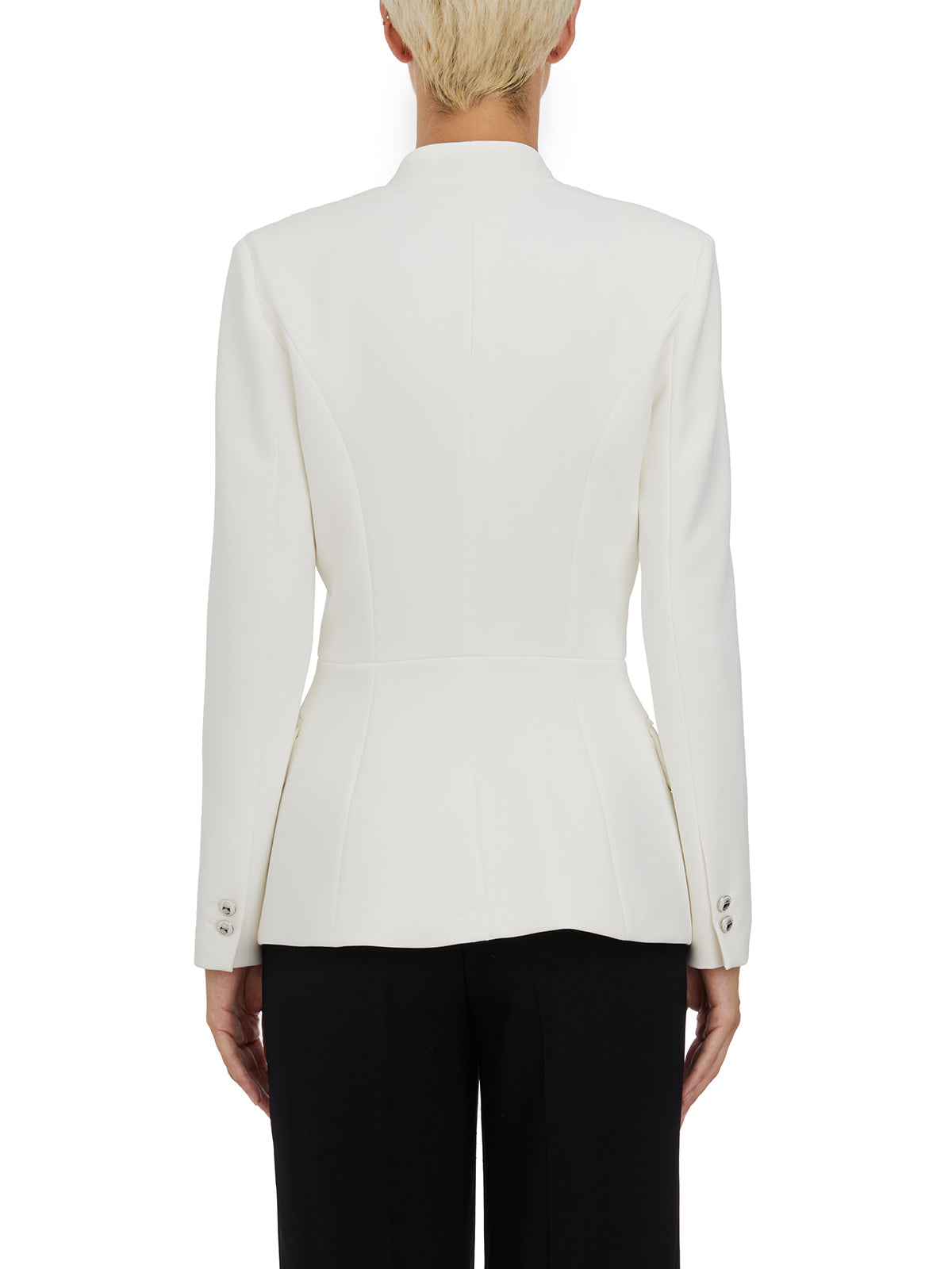 ELISABETTA FRANCHI Double-Breasted Blazer with Satin Lapels - Size 40