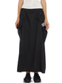 Y-3 Elegant Wool Blend Long Skirt with Side Stripes