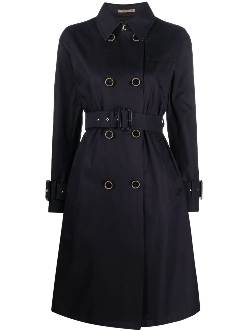 HERNO Feminine Blue Cotton Trench Coat for SS24