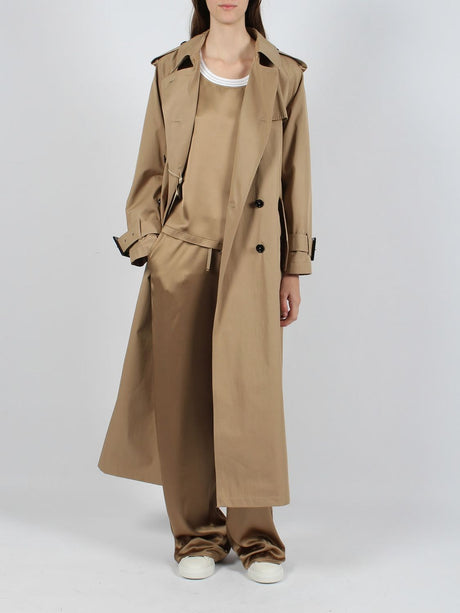 女士棕色棉質風衣 – 季節SS24外套服飾