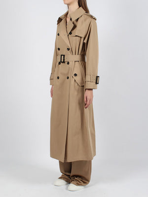 HERNO Double-Breasted Cotton Trench Jacket for Women - Beige
