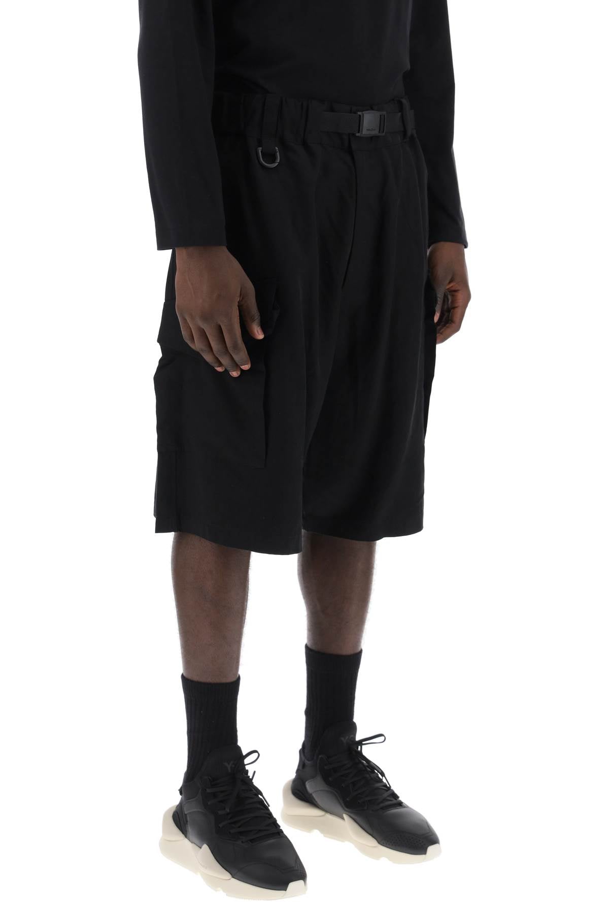 Y-3 Black LYOCELL Shorts for Men in SS24