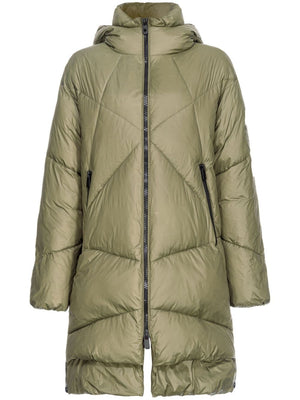 PINKO Light Green Quilted Hooded Jacket - Women’s Outerwear