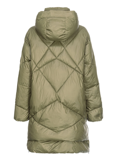 PINKO Light Green Quilted Hooded Jacket - Women’s Outerwear