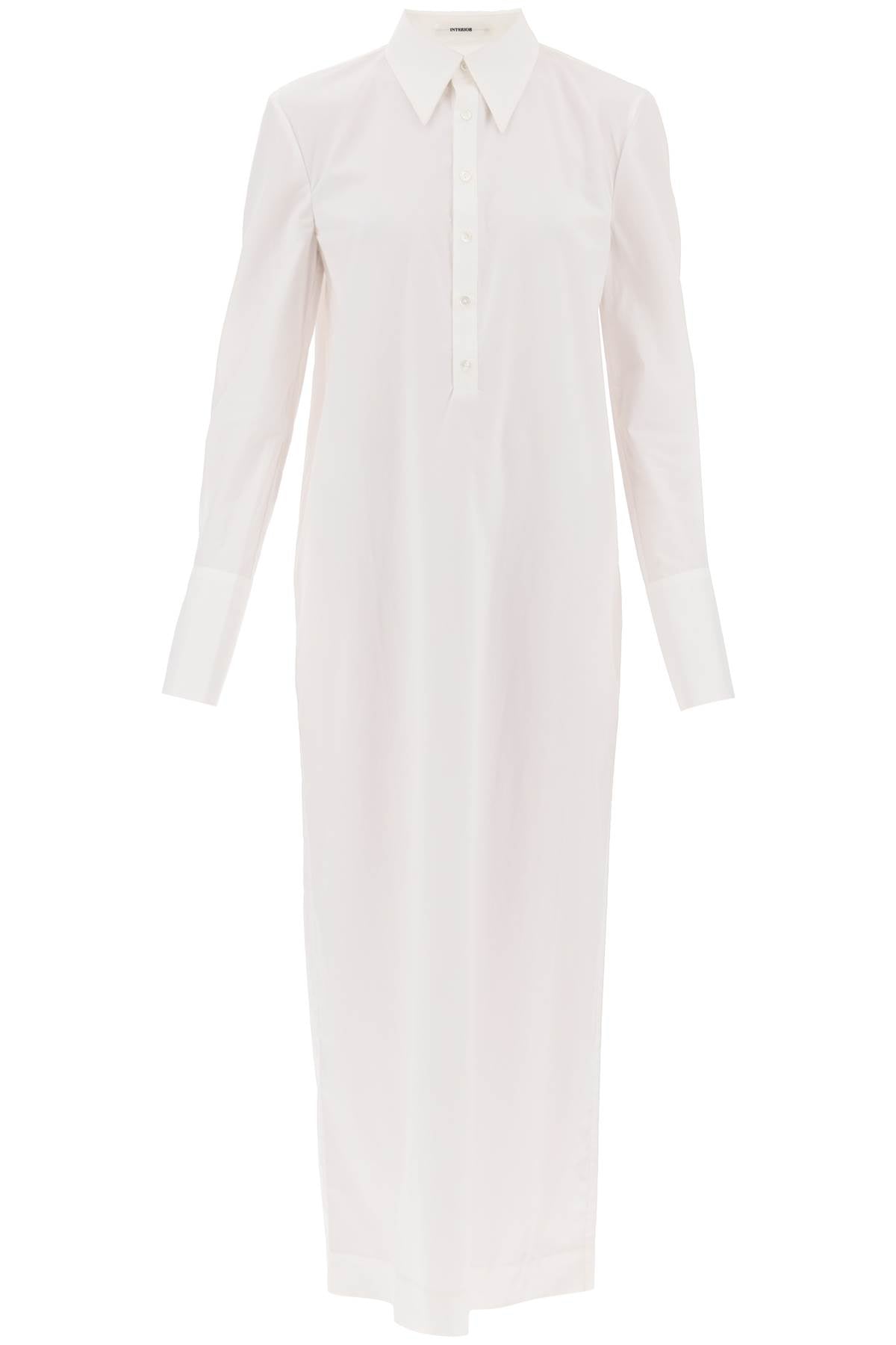 INTERIOR Elegant Maxi Shirt Dress in Pure Cotton