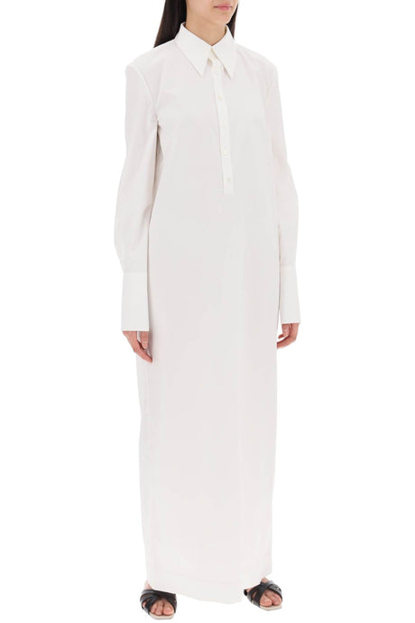 INTERIOR Elegant Maxi Shirt Dress in Pure Cotton