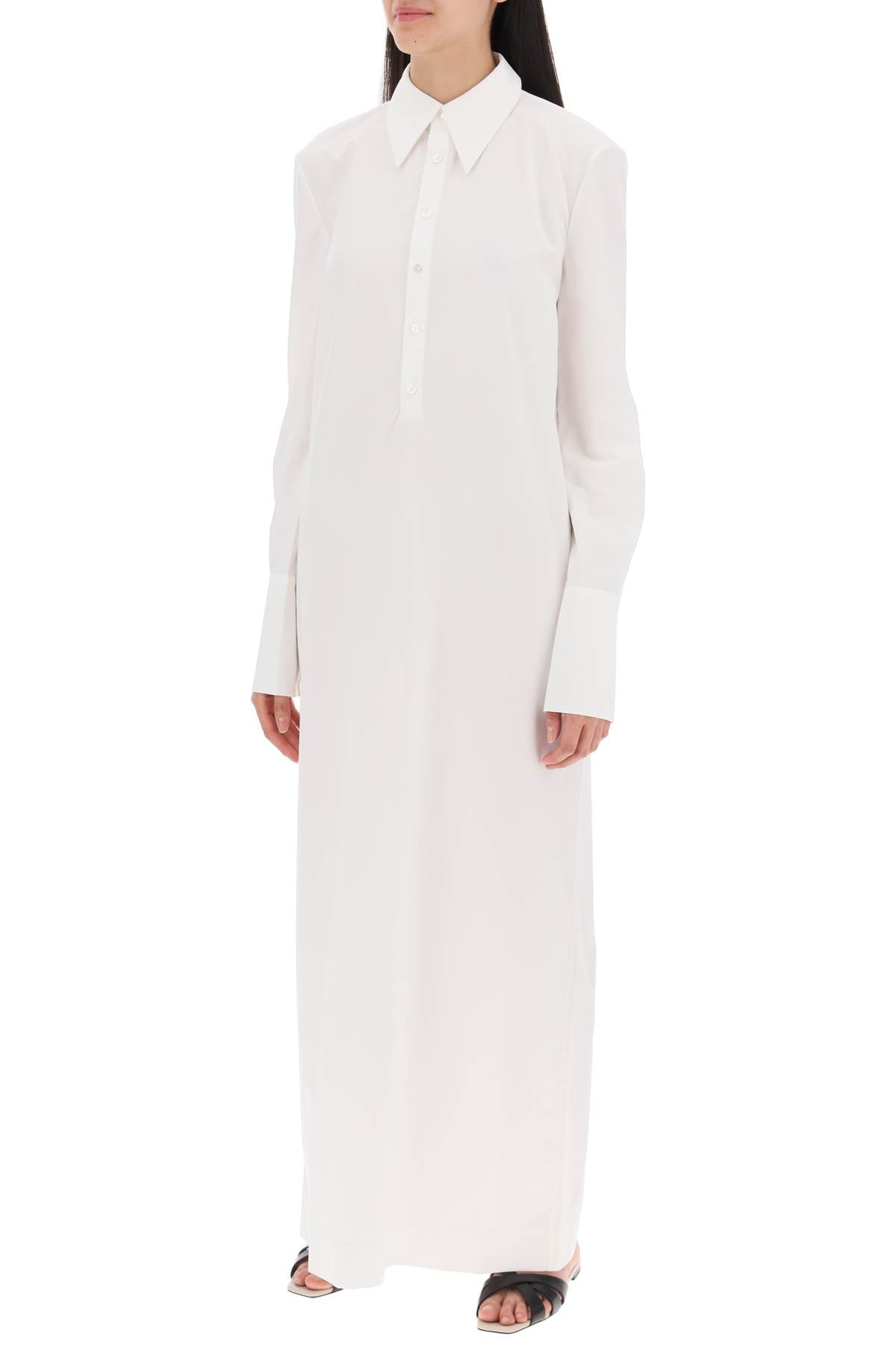 INTERIOR Elegant Maxi Shirt Dress in Pure Cotton