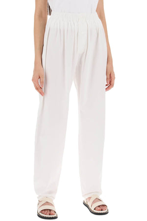 INTERIOR Cotton Poplin Boxer Pants in White