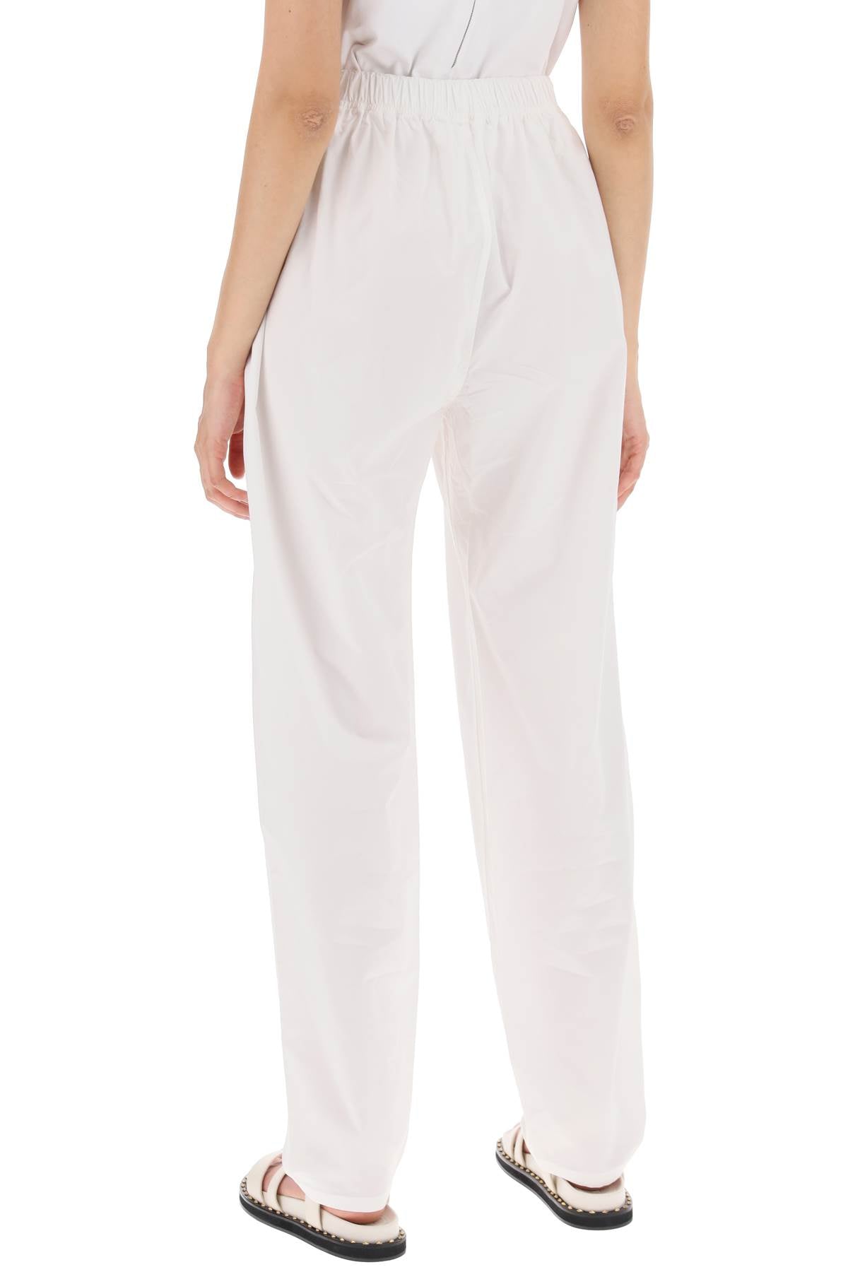 INTERIOR Cotton Poplin Boxer Pants in White