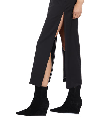 HELMUT LANG Long Maxi Zip Skirt in Classic Black - Size 2