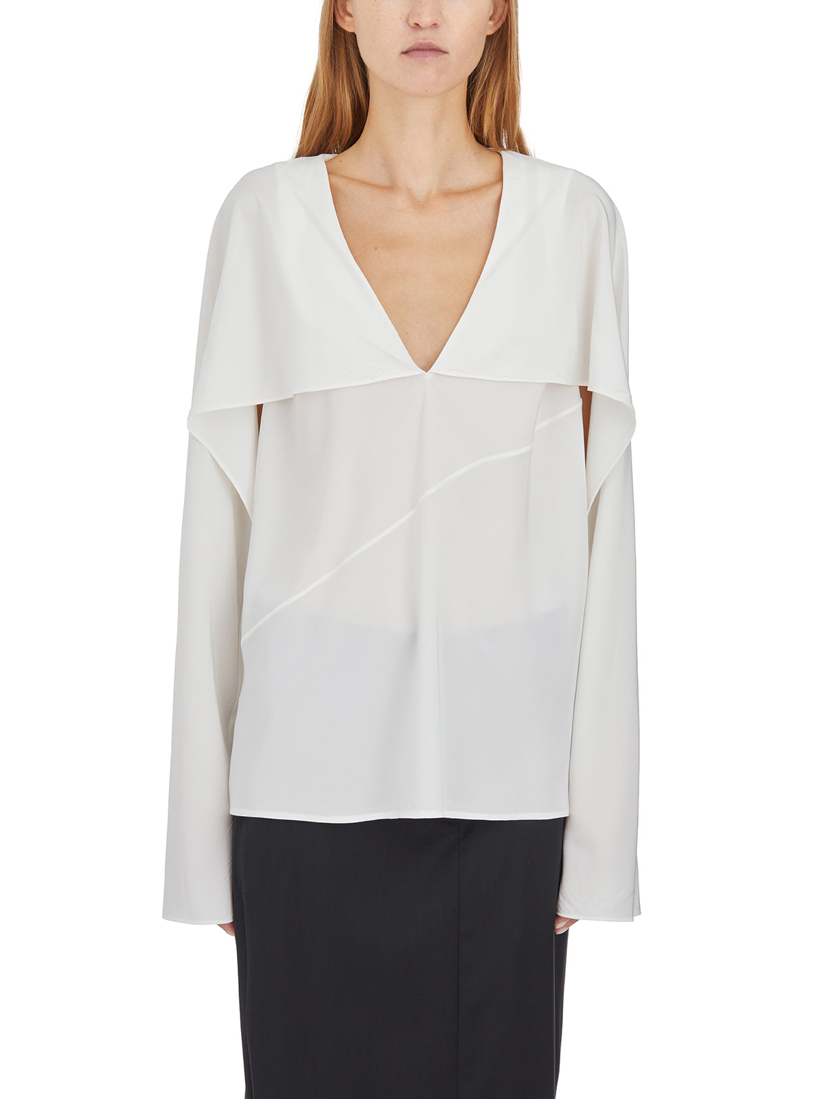 HELMUT LANG Silk V-Neck Shirt - Size S