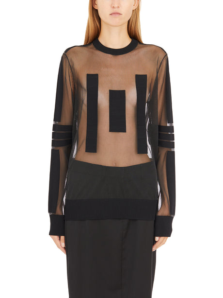 HELMUT LANG Translucent Crew Neck Top - Size S