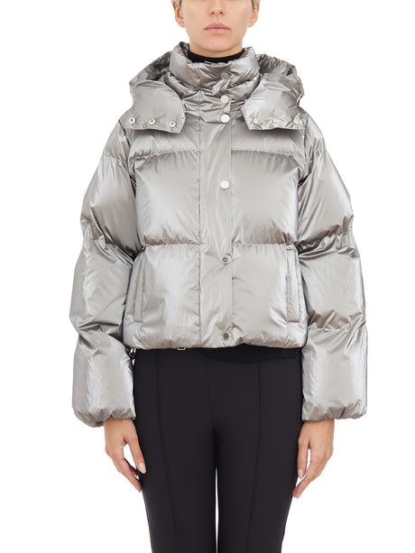 ELISABETTA FRANCHI Metallic Short Puffer Jacket - Size 40