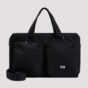 Y-3 Men's Black Cotton Holdall Handbag for SS24